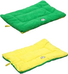 Pet Life Eco-Paw Reversible Pillow Dog Bed, Green & Yellow, Medium