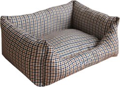 Pet Life Wick-Away Rectangular Bolster Dog Bed, Light Brown & Blue Plaid, X-Small slide 2 of 2
