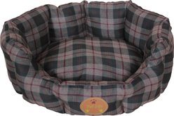 Pet Life Wick-Away Round Bolster Dog Bed, Olive Green Plaid, X-Small slide 2 of 2