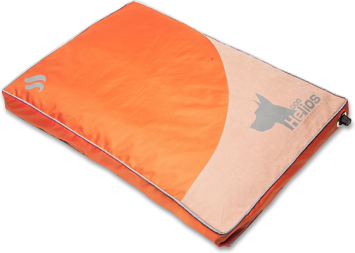 DOG HELIOS AeroInflatable Outdoor Waterproof Dog Bed, Orange, Small