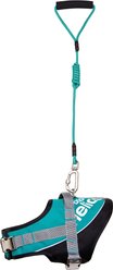 Dog Helios Bark-Mudder 3M Reflective Dog Harness & Leash, Teal Blue, Small
