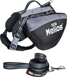 Dog Helios Freestyle 3-in-1 Explorer Dog Backpack, Harness & Leash, Black, Large