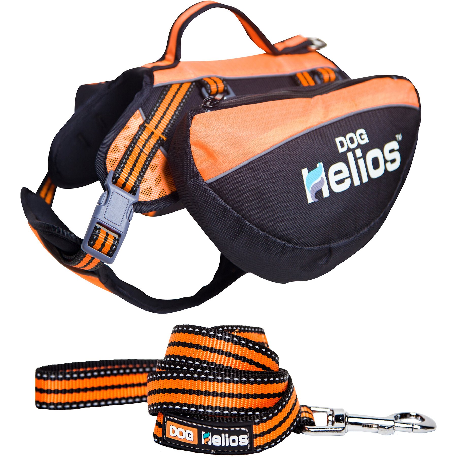 Dog Helios Freestyle 3-in-1 Explorer Dog Backpack, Harness & Leash, Orange, Small