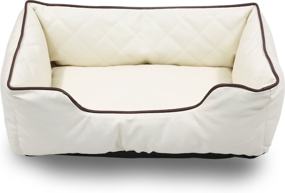 Best Pet Supplies Faux Leather Bolster Cat & Dog Bed