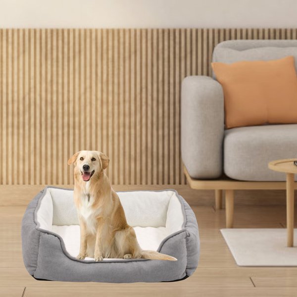 FRISCO Eyelash Cat & Dog Bolster Bed, Large, Silver