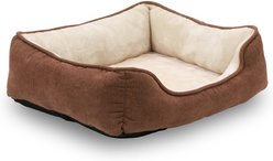 HappyCare Textiles Rectangle Orthopedic Bolster Cat & Dog Bed, Brown, Large slide 2 of 7