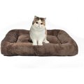 HappyCare Textiles Sleeping Cloud Bolster Cat & Dog Bed, Brown