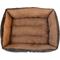Show in main carousel: HappyCare Textiles Plush to Suede Rectangle Bolster Cat & Dog Bed, Brown slide 2 of 5