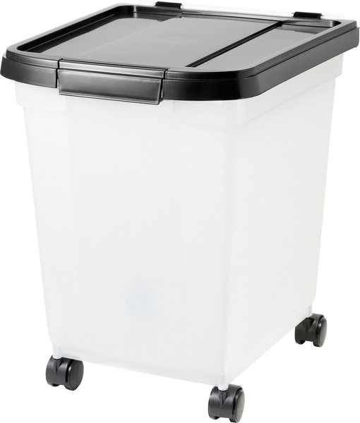 Frisco WeatherPro Airtight Pet Food Storage Container with Removable Casters, For Dog Cat Bird and Other Pet Food Storage Bin, Keep Pests Out, Keep Fresh, Easy Mobility, Black, 25 Lbs / 32.5 Qt slide 1 of 9