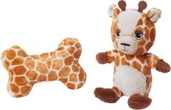 Frisco Giraffe Plush Squeaky Puppy Toy, Small/Medium, 2 count
