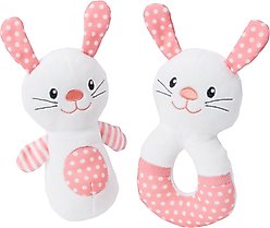 Frisco Bunny Plush Squeaky Puppy Toy, Small, 2 count
