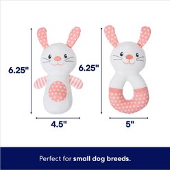 Frisco Bunny Plush Squeaky Puppy Toy, Small, 2 count slide 2 of 5