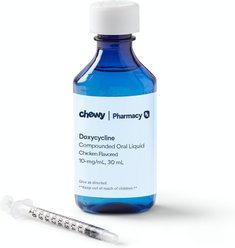 Doxycycline Hyclate Compounded Oral Liquid Chicken Flavored for Dogs, Cats & Horses, 10-mg/mL, 30 mL slide 1 of 6