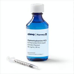 Diphenhydramine HCl Compounded Oral Liquid Chicken Flavored for Dogs & Cats, 10-mg/mL, 30 mL