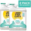 Tidy Cats Free & Clean Unscented Clumping Clay Cat Litter, 20-lb jug, case of 2
