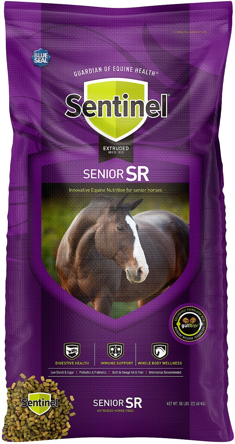 BLUE SEAL Sentinel Senior SR Low Sugar Low Starch Horse Feed, 50lb bag