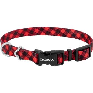Frisco Buffalo Check Dog Collar, SM - Neck: 10 – 14-in, W: 5/8-in