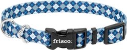 Frisco Blue Argyle Dog Collar, SM - Neck: 10 – 14-in, W: 5/8-in