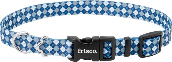 Frisco Blue Argyle Dog Collar, MD - Neck: 14 – 20-in, Width: 3/4-in slide 1 of 4
