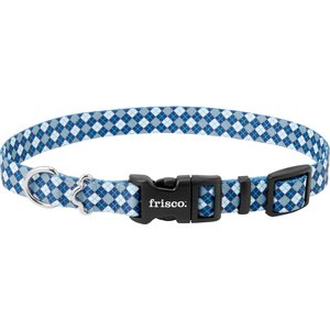 Frisco Blue Argyle Dog Collar, MD - Neck: 14 – 20-in, Width: 3/4-in