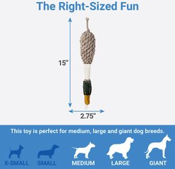 Bones & Chews Rope Duck Crinkle with Bone Dog Toy, 15", Medium slide 2 of 5