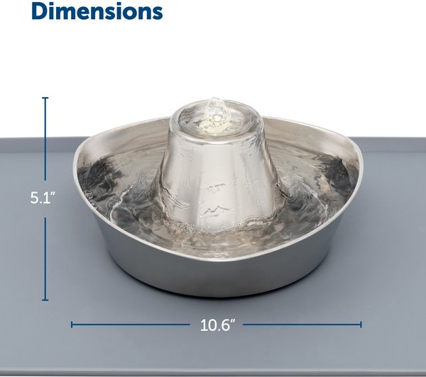 Show full view: PetSafe Seaside Stainless Steel Cat Water Fountain, 60-oz slide 2 of 11