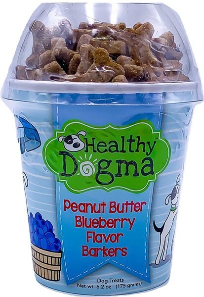 Healthy Dogma Peanut Butter Blueberry Flavor Barkers Dog Treats, 6.2-oz bottle slide 1 of 4