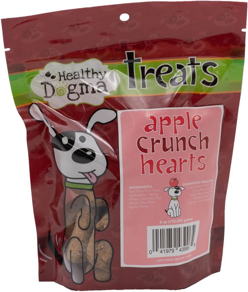 Healthy Dogma Apple Crunch Hearts Dog Treats, 6-oz bag slide 1 of 5
