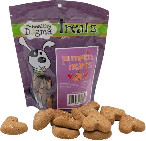 Healthy Dogma Pumpkin Hearts Dog Treats, 6-oz bag slide 1 of 5