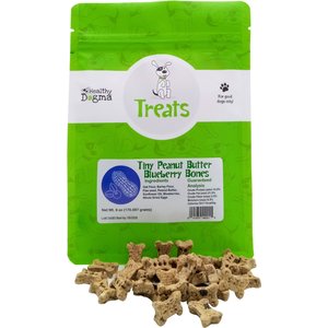Healthy Dogma Tiny Peanut Butter & Blueberry Bones Dog Treats, 6-oz bag
