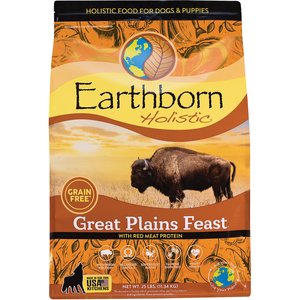 Earthborn Holistic Great Plains Feast Bison Meal & Vegetables Grain-Free Dry Dog Food, 25-lb bag