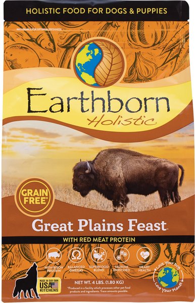 Earthborn Holistic Great Plains Feast Grain-Free Natural Dry Dog Food, 4-lb bag slide 1 of 10