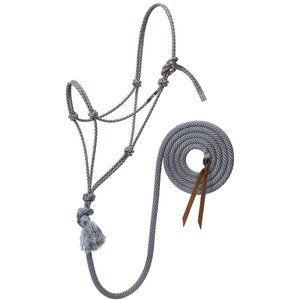 Weaver Leather Silvertip No. 95 Rope Horse Halter & 10-ft Lead, Gray/Burgundy/Silver/Black