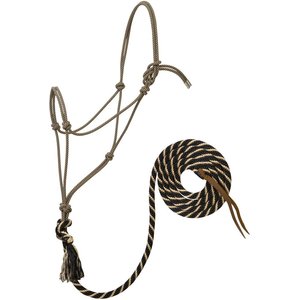 Weaver Leather Silvertip No. 95 Rope Horse Halter & 10-ft Lead, Black/Tan