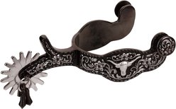 Weaver Leather Engraved Floral Trim & Longhorn Accent Men's Show Spurs
