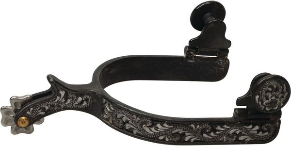 WEAVER LEATHER Engraved German Silver Trim Men's Spurs 