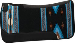 Weaver Leather Contoured Single Weave Wool Blend Horse Saddle Pad, Black/Blue