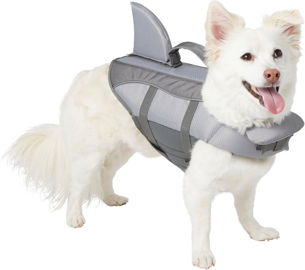 Frisco Shark Dog Life Jacket, Gray, Small slide 1 of 10