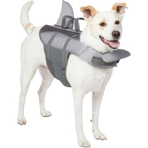 Frisco Shark Dog Life Jacket, Gray, Medium