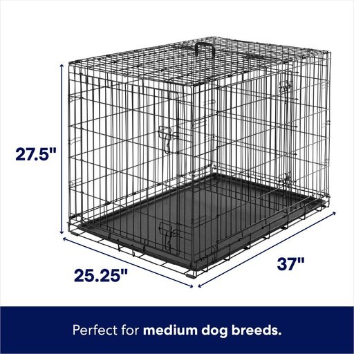 Frisco Heavy Duty All-in-1 Multi-Stage 3 Door Collapsible Wire Dog Crate, Med/Large