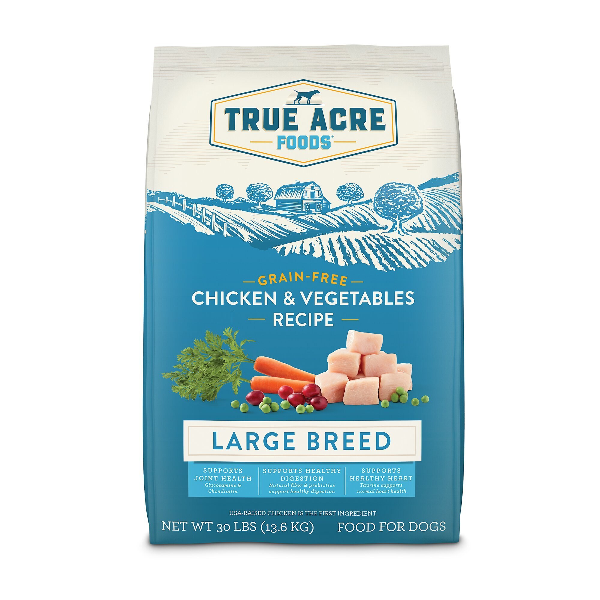 TRUE ACRE FOODS Large Breed Chicken & Vegetables Recipes GrainFree Dry