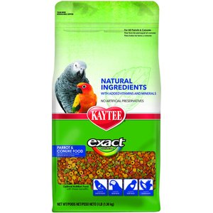 Kaytee Exact Rainbow Parrot & Conure Bird Food, 3-lb bag