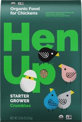 Hen Up Starter Grower Organic Crumbles Chicken Food, 25-lb bag