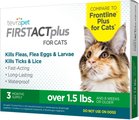 TevraPet FirstAct Plus Flea & Tick Treatment for Cats Over 1.5lbs, 3 Doses (3-mos. supply)