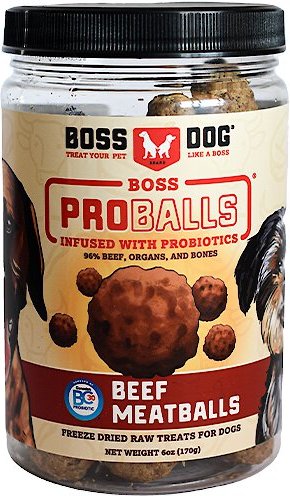 Boss Dog Proballs Beef Freeze Dried Dog Treats, 6-oz jar slide 1 of 7