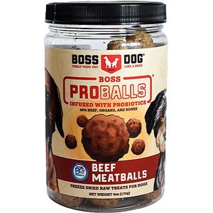 Boss Dog Proballs Beef Freeze Dried Dog Treats, 6-oz jar