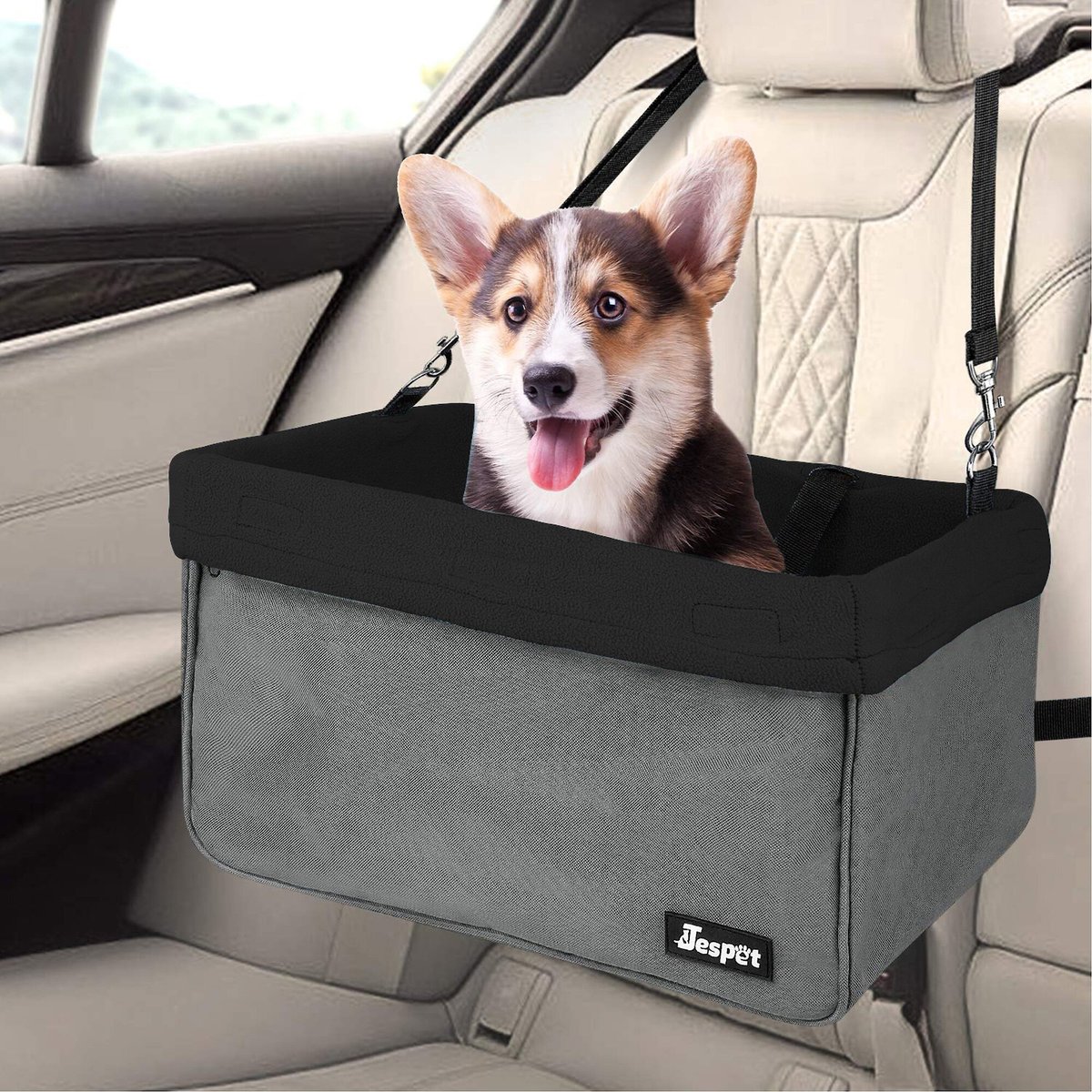 JESPET Car Travel Dog Booster Seat, Black - Chewy.com