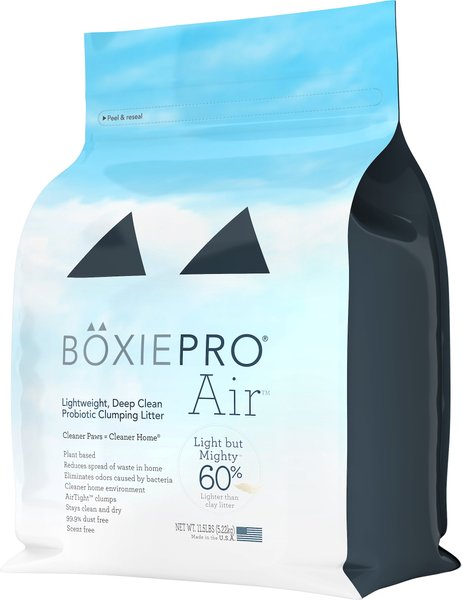 BoxiePro Air Lightweight Deep Clean Probiotic Unscented Clumping Cat Litter, 11.5-lb bag slide 1 of 6