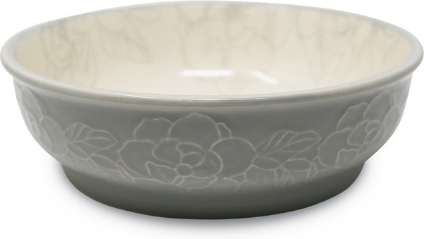 Pioneer Pet Magnolia Ceramic Dog & Cat Bowl, Gray, Medium slide 1 of 5