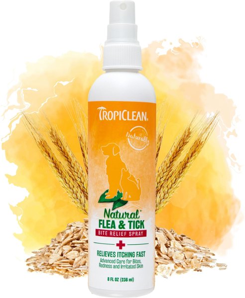TropiClean Natural Flea & Tick Bite Relief Dog Spray, 8-oz bottle slide 1 of 9